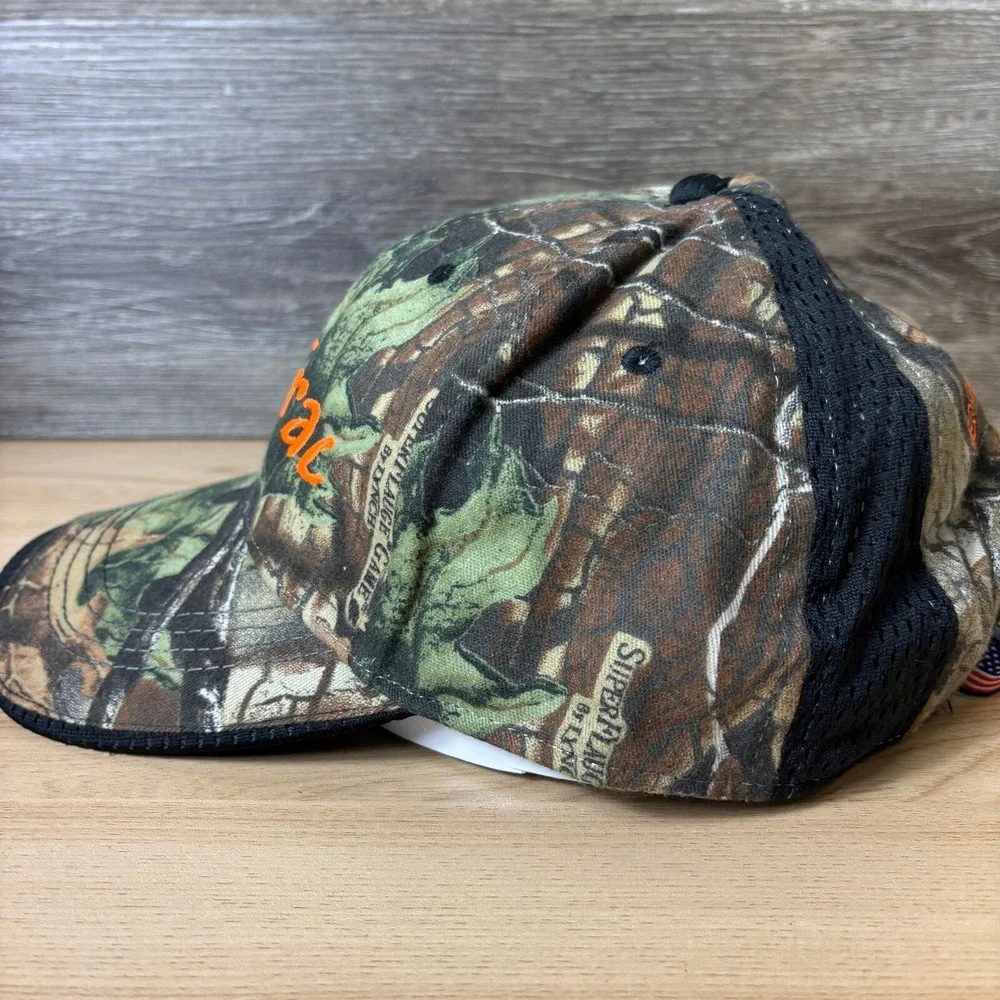 Retrac‎ Hat Cap Strap Back Brown Camo Camouflage Hunting Regional Tractor